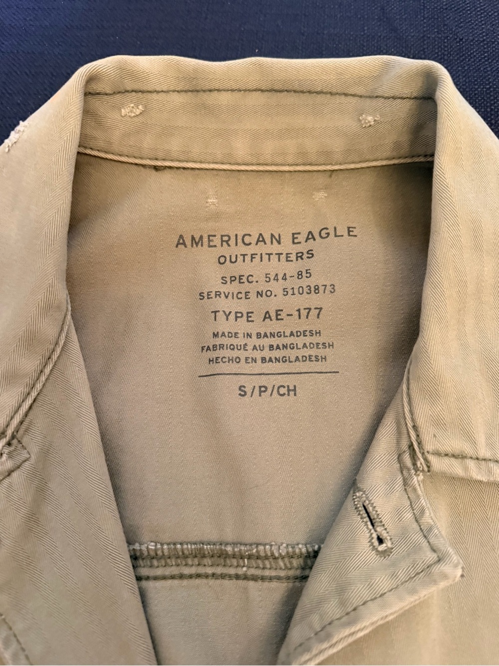 American Eagle Khaki Jacket - Classic Lightweight Coat